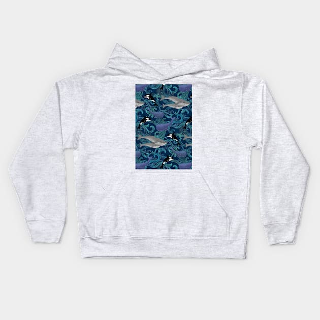 Beautiful Ocean Giants - teal Kids Hoodie by micklyn